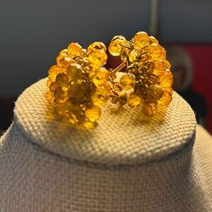 Joan Rivers Classics Collection
Amber Gold Cluster earrings w/ screw backing